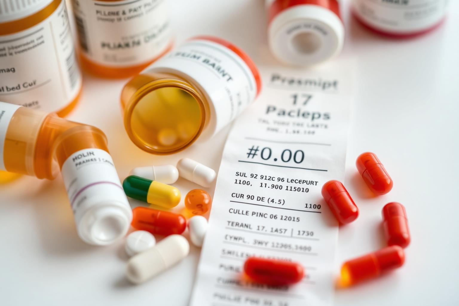Prescription medication with $0.00 co-pay receipt